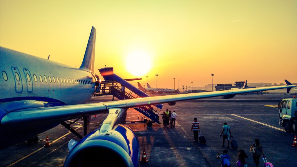 Aiport at sunset